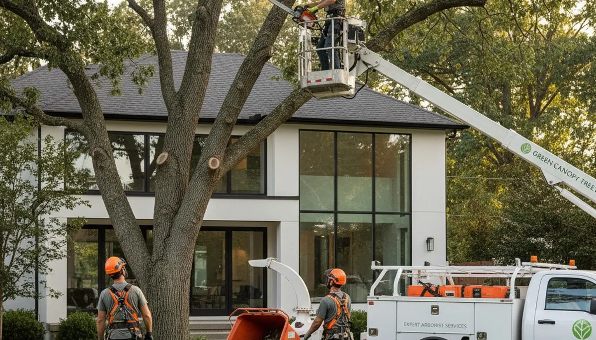Certified arborist performing professional tree pruning service in Minneapolis, MN